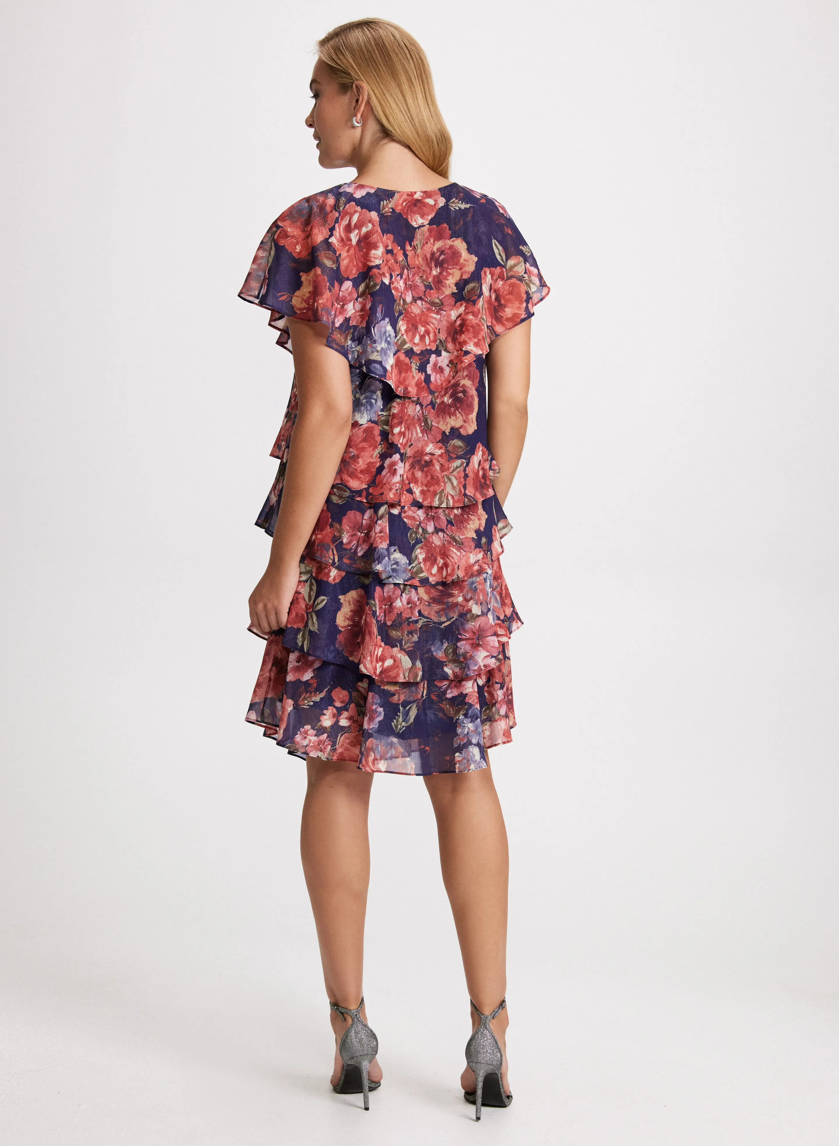 Tiered Floral Print Dress