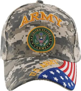 U.S. Army Baseball Caps Hats Military Apparel | Retired Veteran | 3D Embroidered | Adjustable