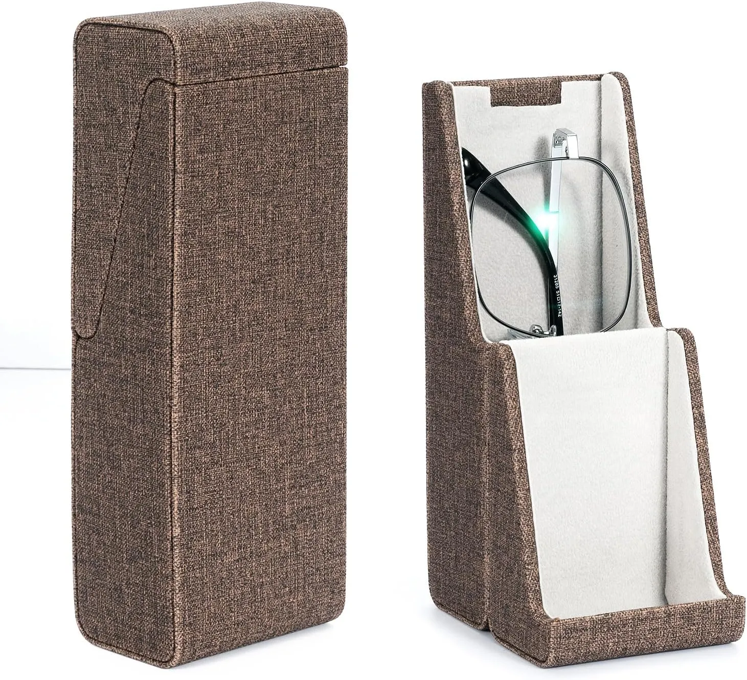 Vemiss Flip-top Glasses Case, Bracket Type Hard Shell Eyeglasses Holder for Women Men