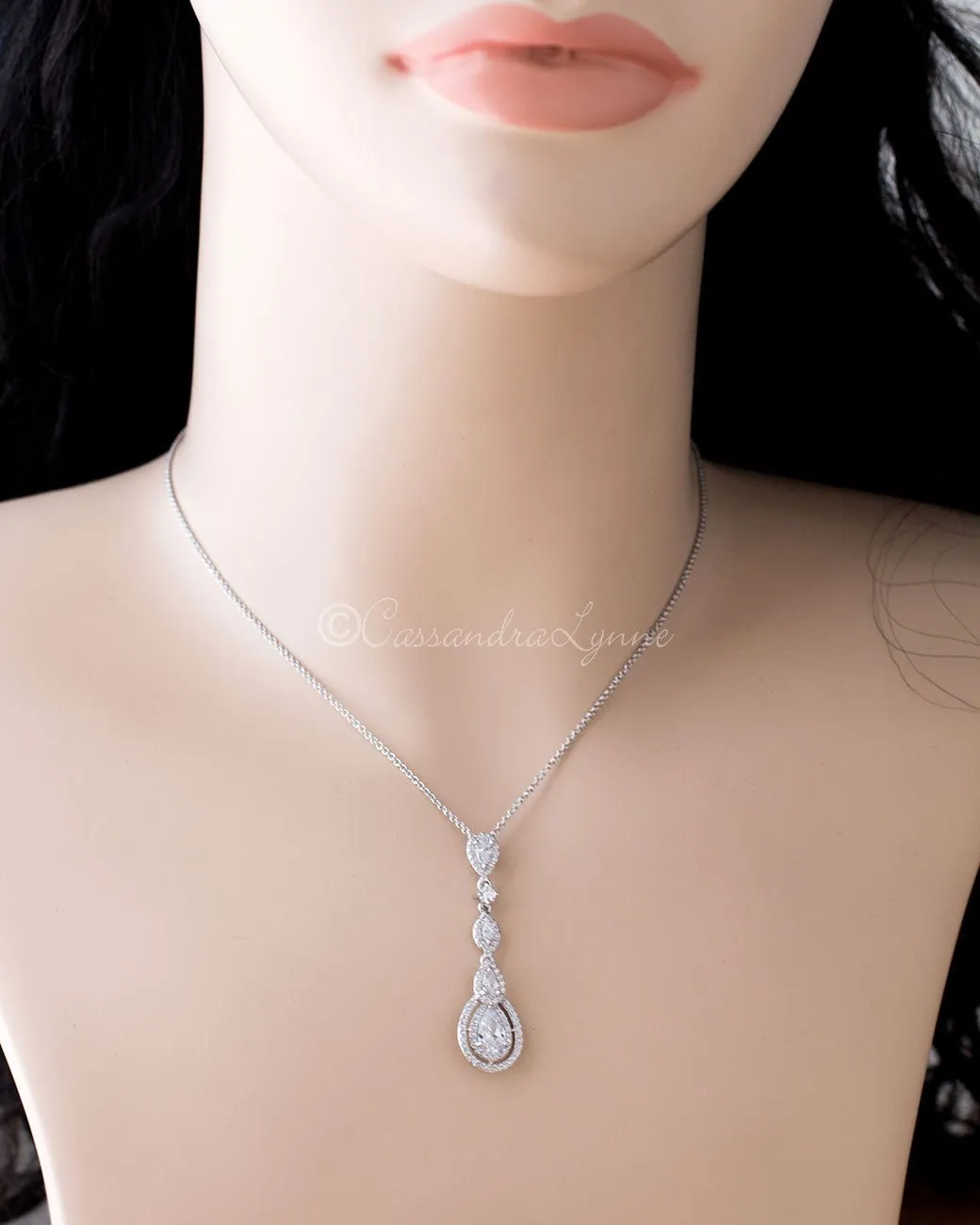 Vintage CZ Pendant Necklace