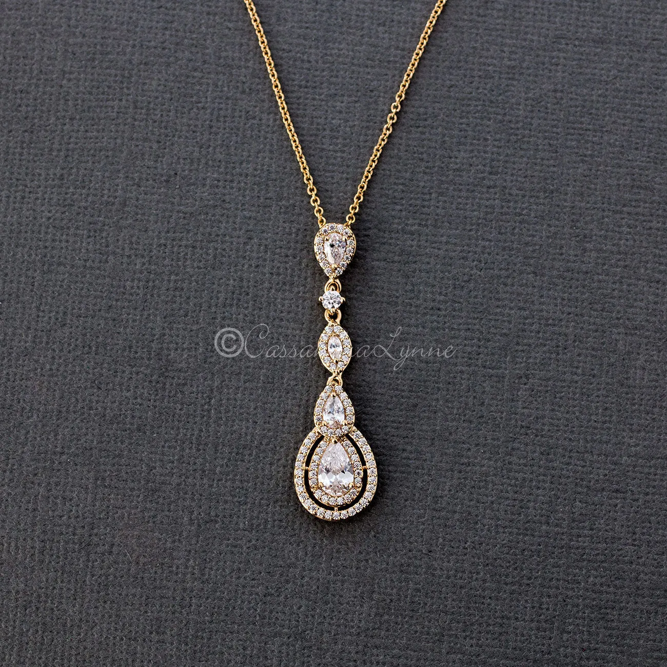 Vintage CZ Pendant Necklace