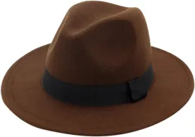 Wide Brim Panama Fedora Hat Flat Top Pork Pie Cap Classic Jazz Hat for Women Men Vintage Fedora Hat
