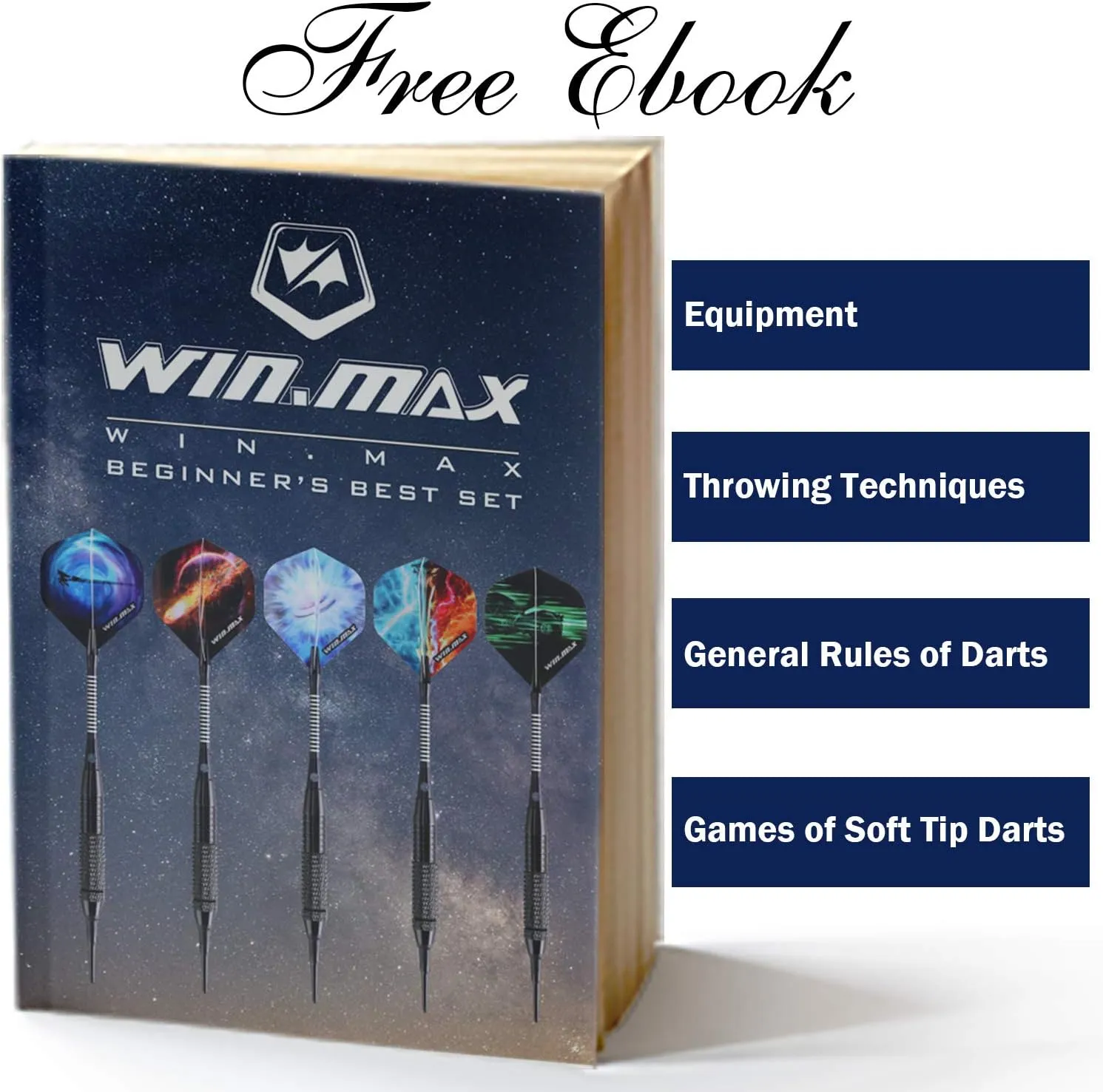 WIN.MAX Darts Plastic Tip - Soft Tip Darts Set - 12 Pcs 18 Gram with 100 Extra Dart Tips 12 Flights Flight Protectors and Wrench for Electronic Dart Board