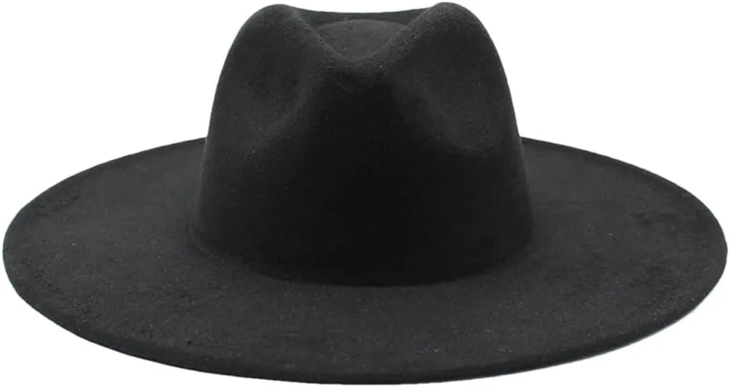 Winter Wool Solid Classic Fedoras Cap Men Women Panama Jazz Hat Wide Brim Big Fedoras Womens Hats with Brim
