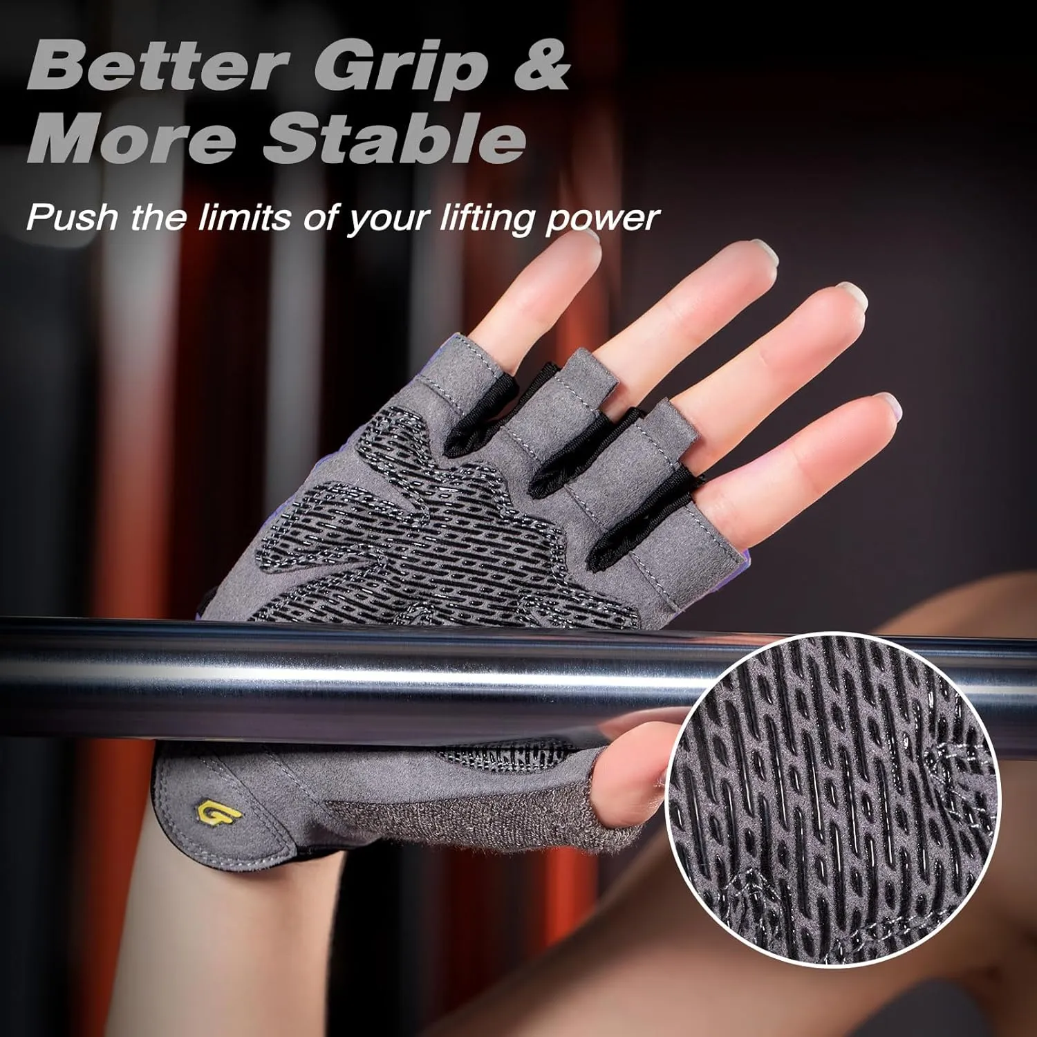 Workout Gloves for Women and Men - Weight Lifting Anti-Slip Padded Palm, Light Weight Fingerless Powerlifting Gym Gloves for Exercise, Fitness, Training, Cycling