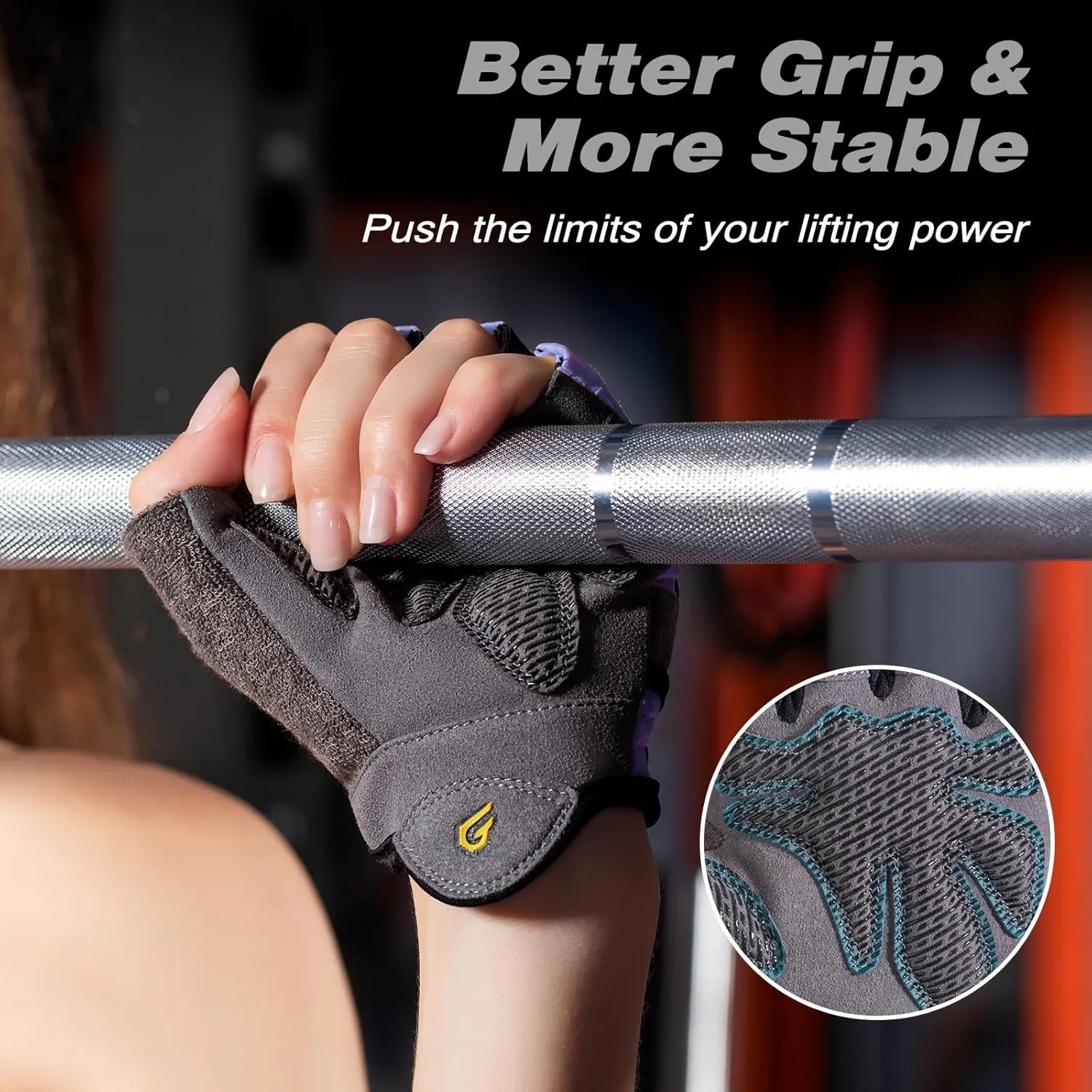 Workout Gloves for Women and Men - Weight Lifting Anti-Slip Padded Palm, Light Weight Fingerless Powerlifting Gym Gloves for Exercise, Fitness, Training, Cycling