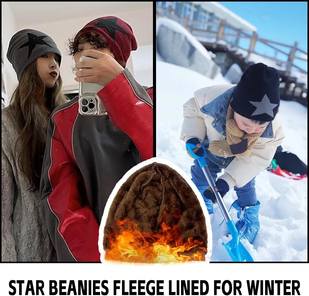 Y2k Grunge Accessories Slouchy Beanies for Women & Men - Vintage Winter Warm Knitted Beanies