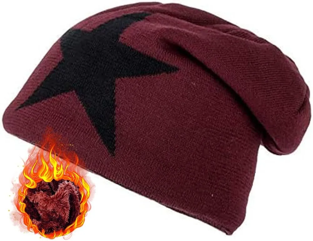 Y2k Grunge Accessories Slouchy Beanies for Women & Men - Vintage Winter Warm Knitted Beanies