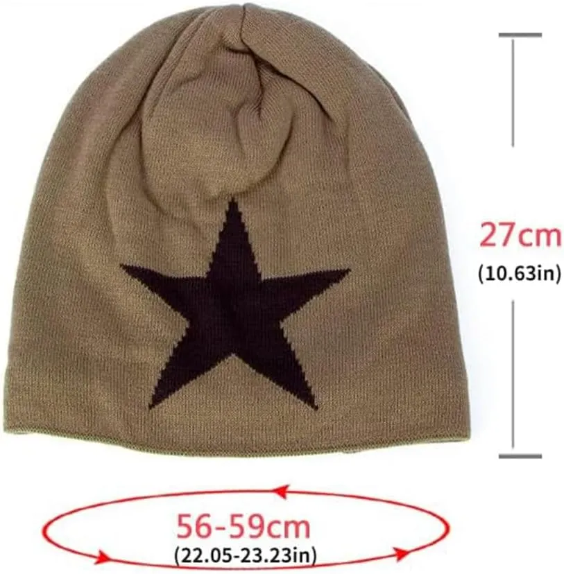 Y2k Grunge Accessories Slouchy Beanies for Women & Men - Vintage Winter Warm Knitted Beanies